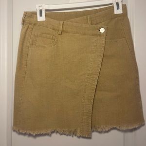 GUC Women’s Le Lis Crossover Corduroy Mini Skirt in Tan Size M